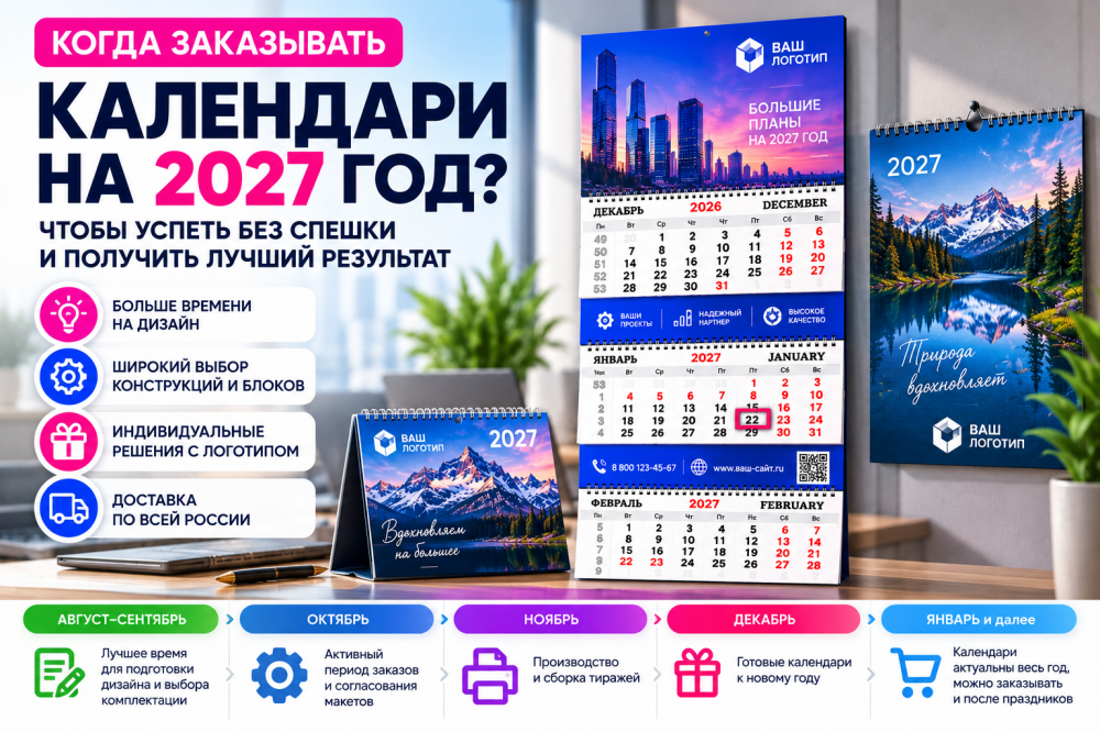 Когда лучше заказывать календари на 2027 год